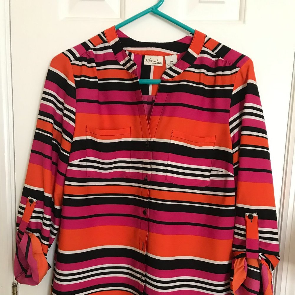 KIM ROGERS Multi-Colored Silky Blouse PM